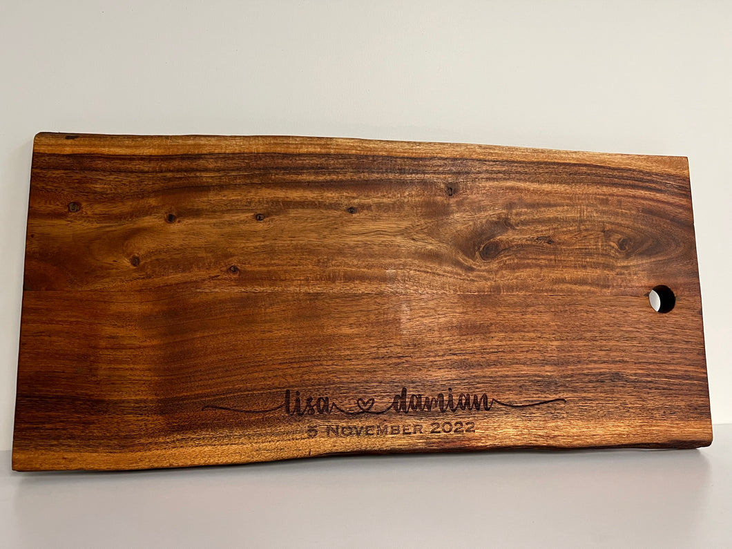 Chopping board with personalisation