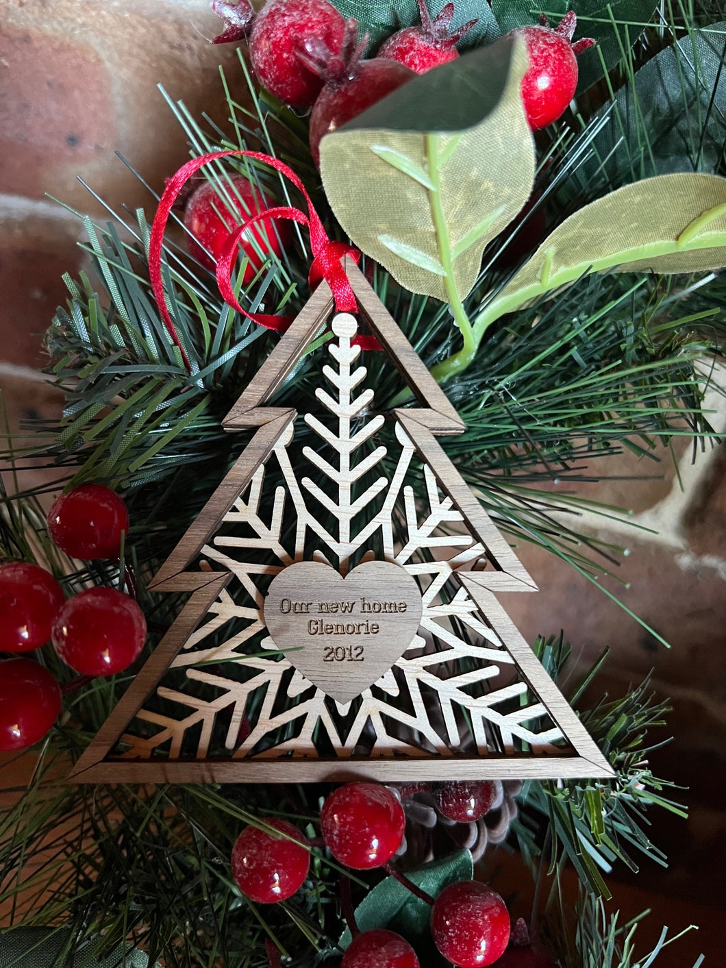 Christmas tree snowflake ornament