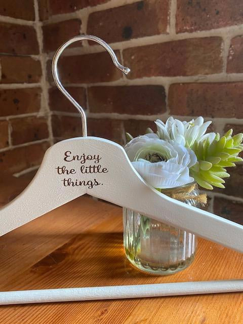 Personalised White Wooden Coathanger