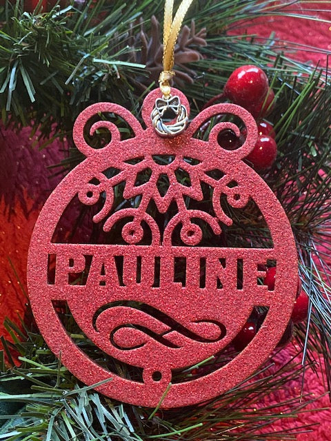 Personalised bauble ornament